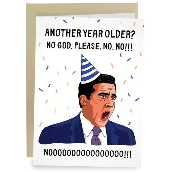 Sleazy Greetings Funny The Office Birthday Cards For Men Women | NOOO Michael Scott Card For Him Her