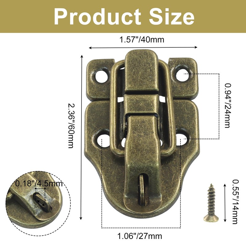 Rierdge 2 Pack Metal Toggle Latch - Duckbilled Hasp Catch