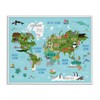 Stupell Industries Kid's Animal World Map Favorite Regional Wildlife, Designed