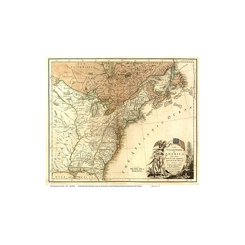 The United States of America 1783 Map - USA Reprint