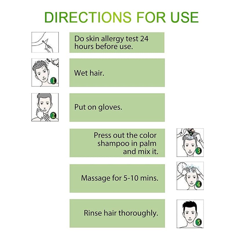 Instant hair shampoo, hair dye shampoo for men and women