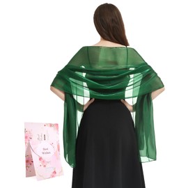 Niwicee Stole Women's Festive Scarf Stole for Evening Dress Sparkling Metallic Cloths Evening Party Dresses Wedding Bridesmaid Spring Summer Wedding Dresses Pashmina Scarves, dark green