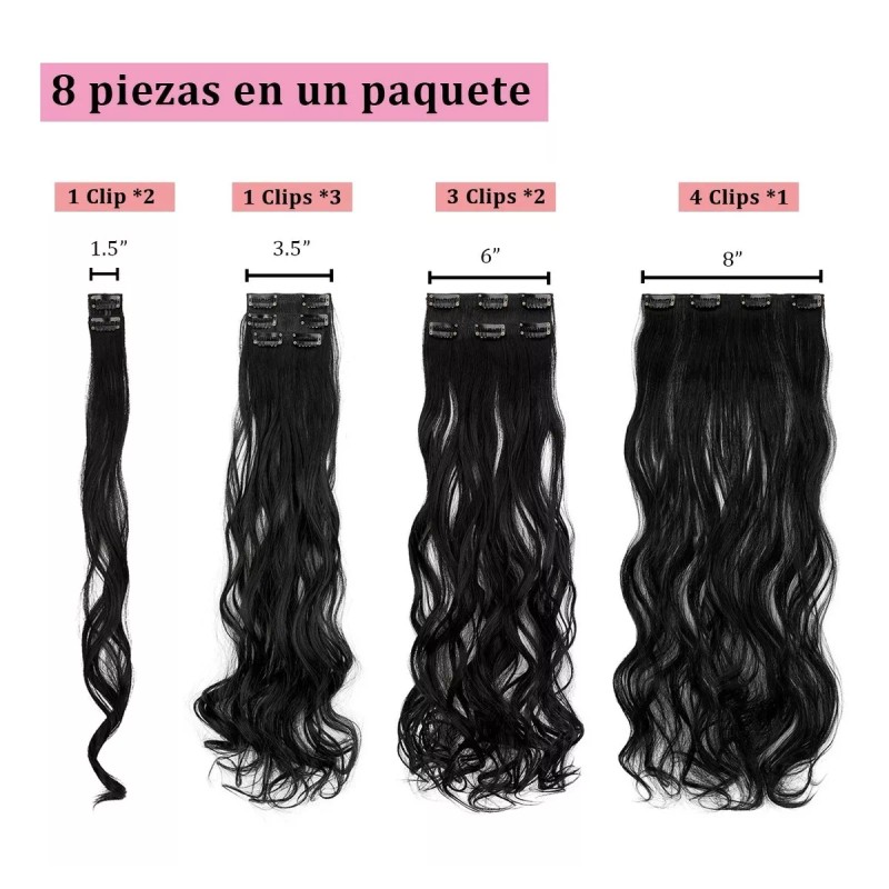 Felendy Clip En Extensiones De Cabello 8 Piezas De Cabeza