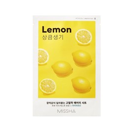 MISSHA Limone Lemon Sheet Mask Anti-Ageing, Brightening, Refreshing, Moisturising Cloth Mask Korean Cosmetics Kbeauty Set of 4