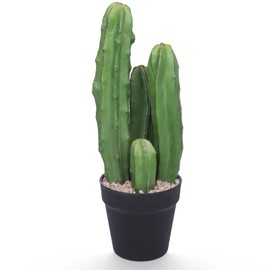 Bohetai Artificial Cactus 16 Inch Fake Cacti Faux Plant with Black Planter for Home Garden Store Office Floor Decoration