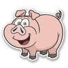 2 x 10cm/100mm Happy Pig Window Cling Sticker Car Van
