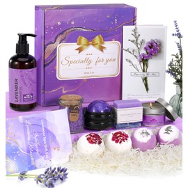 Bnlcd Luxury Bath Gift Set for Women, 12 Pcs Relaxing Lavender Spa Gifts for Women, Self Care Gifts For Mom Wife Girlfriend Sister - Happy Birthday, Christmas, Valentine's Day, Mothers Day Gifts
