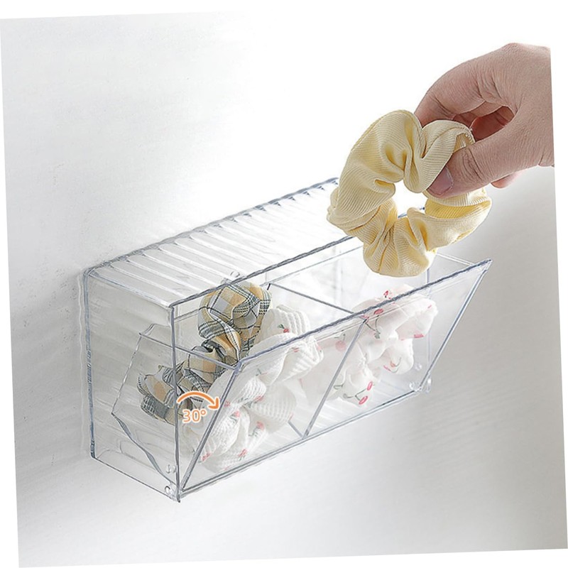ABOOFAN Wall Mounted Cotton Swab Dispenser Dustproof Flip Lid Storage