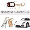 povtii Car Key Chain, Rhinestone Detail 3D Cute Car Model
