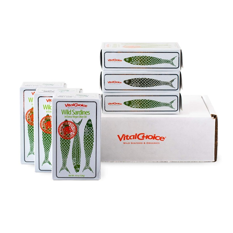 Vital Choice Wild Sardines in Organic Extra Virgin Olive Oil,