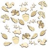 100 PCS Wooden Craft Shapes,Autumn Wooden Mushrooms, Tree Embellishment