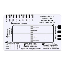 Snblzhef ECG 7 Step Ruler, EKG 7 Step Ruler for ECG/EKG Interpretation, ECG Ruler Transparent EKG Calipers Measuring Tool