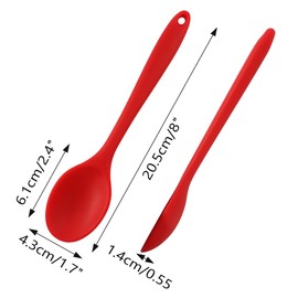 LVYKING 4 Pieces silicone Cooking Spoons,8"Heat-Resistant, Non-Stick, and Durable Kitchen Utensils for Cooking Baking Stirring,Red+Green+Yellow+Blue