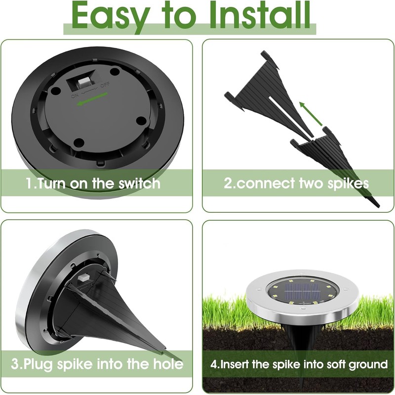 INCX Solar Lights Outdoor Waterproof, 16 Pack Solar Light for