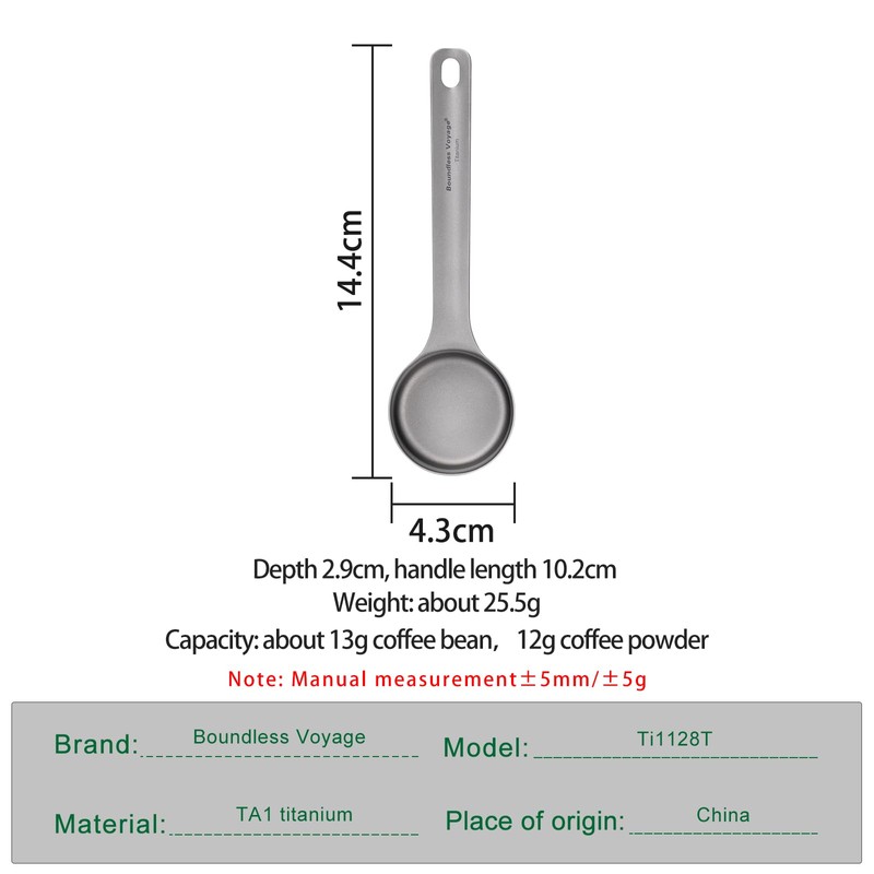 iBasingo Titanium Coffee Scoop 35ml Premium Measuring Spoon for Ground