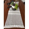 LUKCHE Boho Table Runner, Macrame with Tassels, Butterfly Pattern-Cream, 14x60