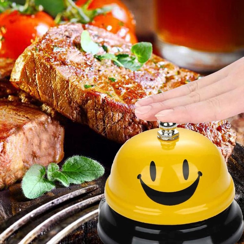 Heyumybit Call Bell,Service Bell,8.5cm Diameter 6cm Height,Reception Desk Table Service