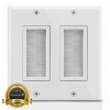 Fosmon Double Dual 2-Gang Brush Organize Bulk Wire Cable Wall