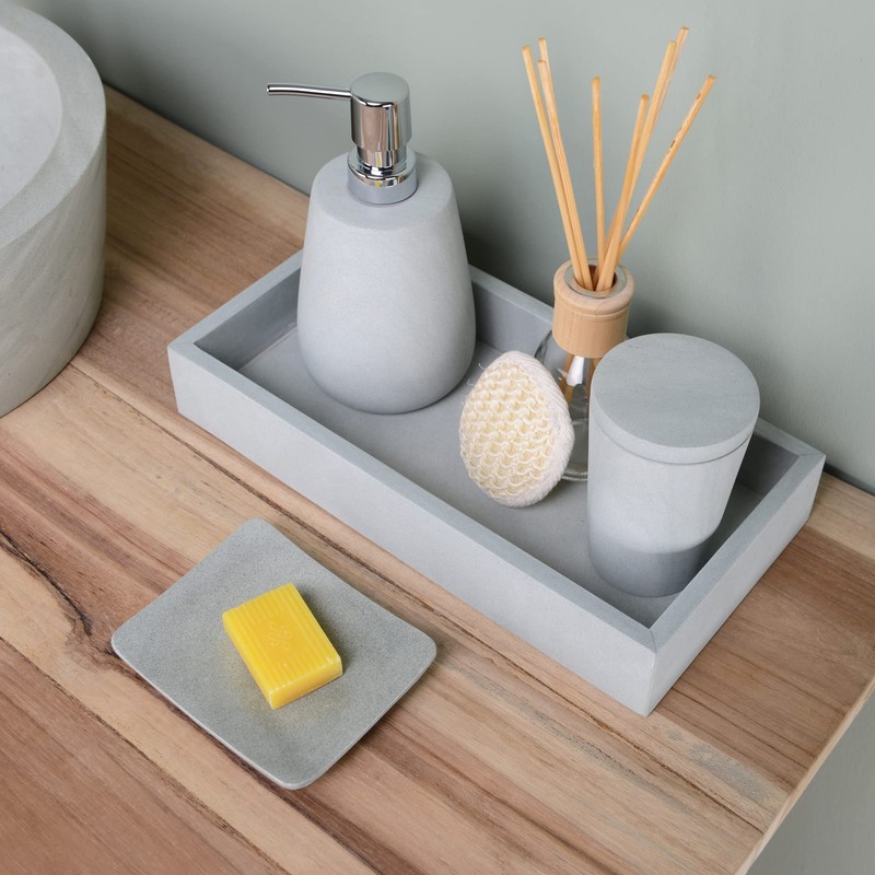 wohnfreuden Sandstone Soap Dish Grey Square 12 cm - Stone