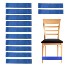 Hundredweat Pack of 12 Chair Bands for Children with Fidget Feet, Flexible Seat Belts, Fitness Bands Set Silica Gel Resistance Bands for Classroom, Elementary Chairs Desks - Blue