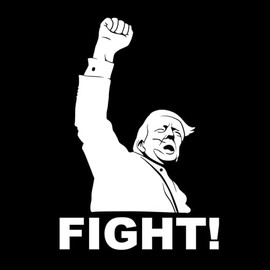 Fight Trump Assasination 2024 Sticker Decal Notebook Car Laptop 5.5"x3.5" (White)