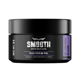 SMOOTH | Gel Contorno de Ojos para Hombre Reduce Ojeras, Bolsas y Arrugas, Hidratante, Antiedad con Niacinamida Cafeina Acido Hialuronico y Colageno para Piel Masculina