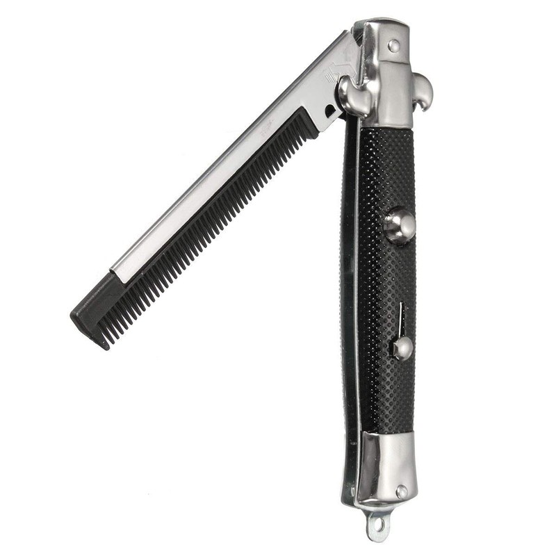 Rhode Island Novelty 9" Stainless Steel Switch-Blade Folding Pocket Comb