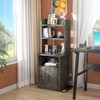 Tall Nightstand with Charging Station and LED Lights - 47"