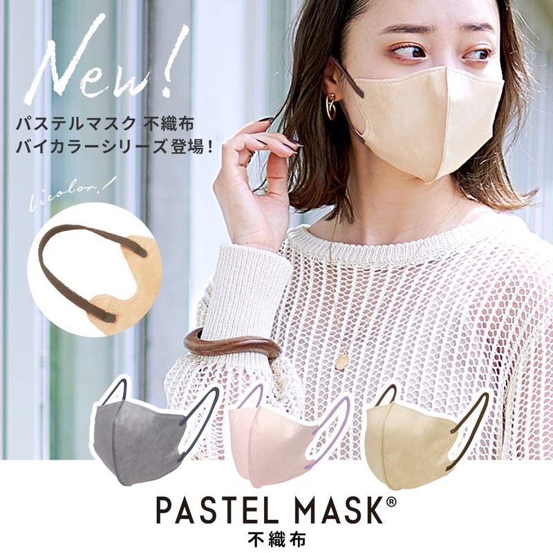PASTEL MASK Pastel Mask, Non-woven Fabric, 3D, 3-Layer Construction, Color,