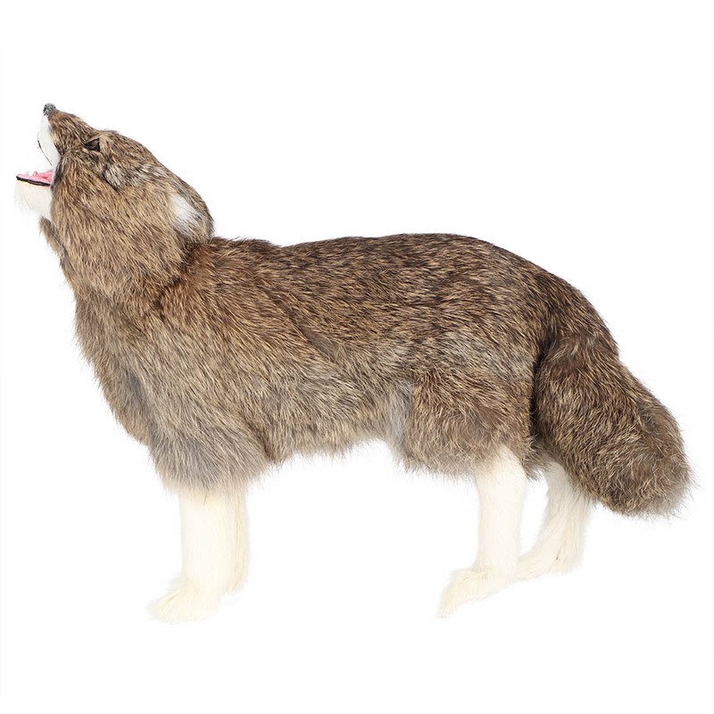 Garden Decoration Simulation Brown Wolf,Brown Wolf Ornaments Handicrafts