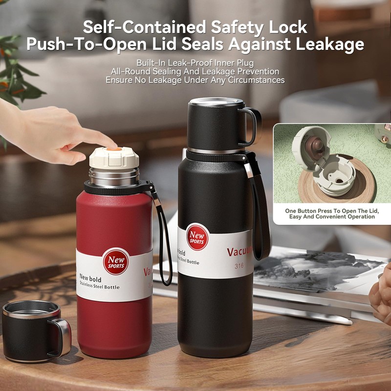 XUDREZ Stainless Steel Thermos Flask with Layer Filter, Thermos Flask