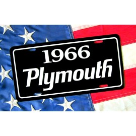 1966 Plymouth license plate car tag 66 Barracuda Satellite Sport Fury Belvedere
