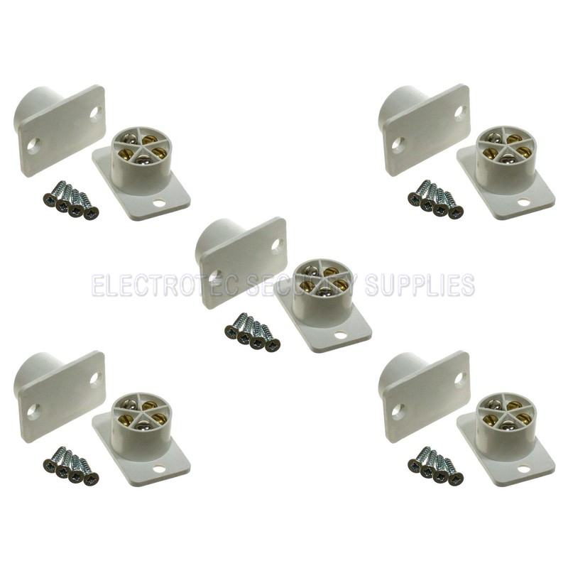 5 Pack Burglar Alarm Door Contact Detectors, Wired White Quick
