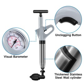 Air Pump Plunger, Stainless Steel High Pressure Toilet Plunger, 6Pcs Small Plungers with Air Pump, Toilet Plunge Blaster, Drain Blaster Clog Remover Tool for Sink, Bathroom, Kitchen, Clogged Pipe