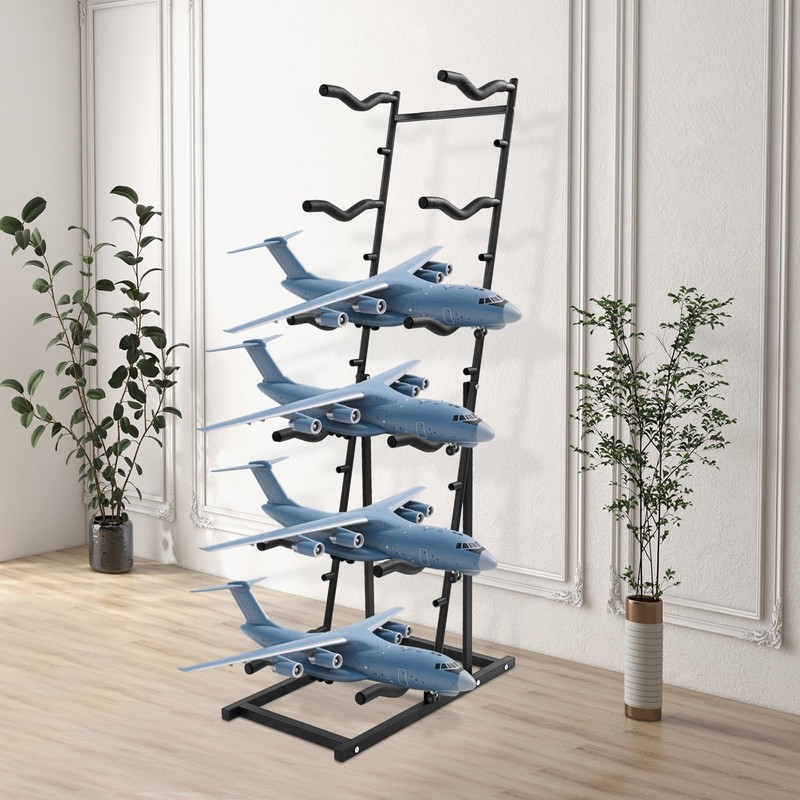 6 Tiers RC Airplanes Storage Rack Metal Model Aircraft Stand