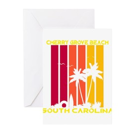 CafePress South Carolina Cherry Grove Beach Greeting Cards Folded Greeting Cards (10-pack) Matte