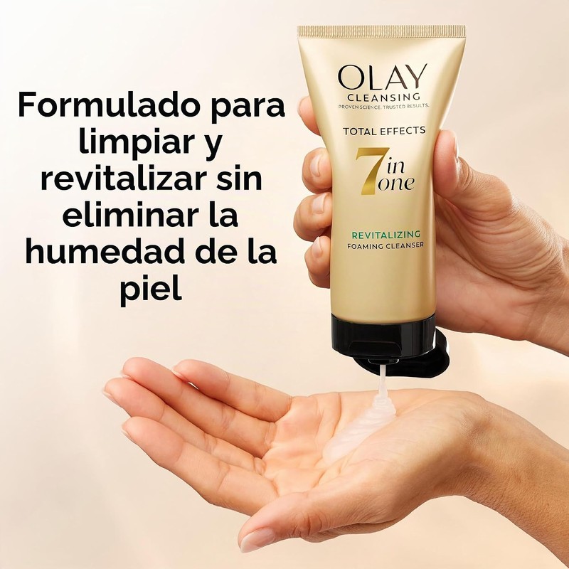 Foaming Face Wash by Olay Total Effects, Revitalizing Facial Cleanser,