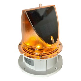 Solar Dock Warning Light 360 Degree - SNL-004-PRO - Super Bright Waterproof LED Light for Marine Applications - Constant On or Adjustable Flashing (Amber)