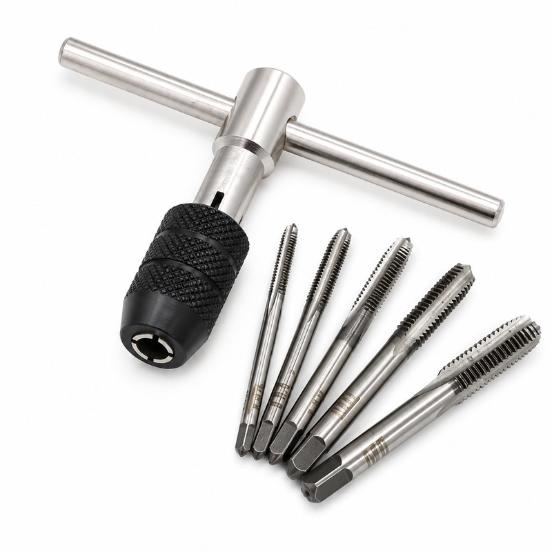 T-Handle Tap Wrench Set for Thread Tapping – 6-Piece Metric