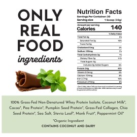 Just Ingredients Protein Powder - Mint Chocolate - 100% Grass Fed 15 Servings