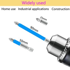 Qrity Magnetic Phillips Screwdriver Bit Set 1/4 Inch Hex Shank Phillips Head Drive Bit Cross Slot Screw Driver Power Drill Bit 5 pcs PH2 x 25mm, 5 pcs PH2 x 50mm