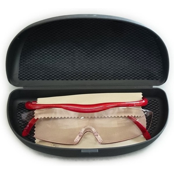 Hazuki Loupe Magnifier Glasses Blue Light 35% Eyeglasses Cut (Red,