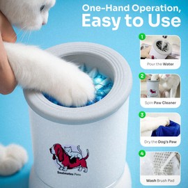Soulmates Pets Automatic Dog Paw Washer & Foot Cleaner for Dogs & Cats - Gentle Care, Easy to Use & Clean - Dog Needs & Paw Pad Balm Protection - Dog paw Cleaner - pet Supplies - Dog paw Balm