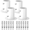 JaGely 4 Pieces 304 Stainless Steel Deck Flanges White Flange