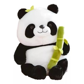 Jextech Peluche Panda Escondido En Bambú Detalle Tierno Regalo 25cm