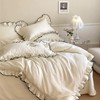 Ruffle Comforter Set, Silky Ruffle Bedding Set, 4 Pieces Farmhouse