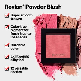 Revlon Blush, Powder Blush Face Makeup, High Impact Buildable Color, Lightweight & Smooth Finish, 020 Ravishing Rose, 0.17 Oz