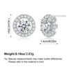 FILMOON Stud Earrings with 8 MM AAAA White Clear Zircon
