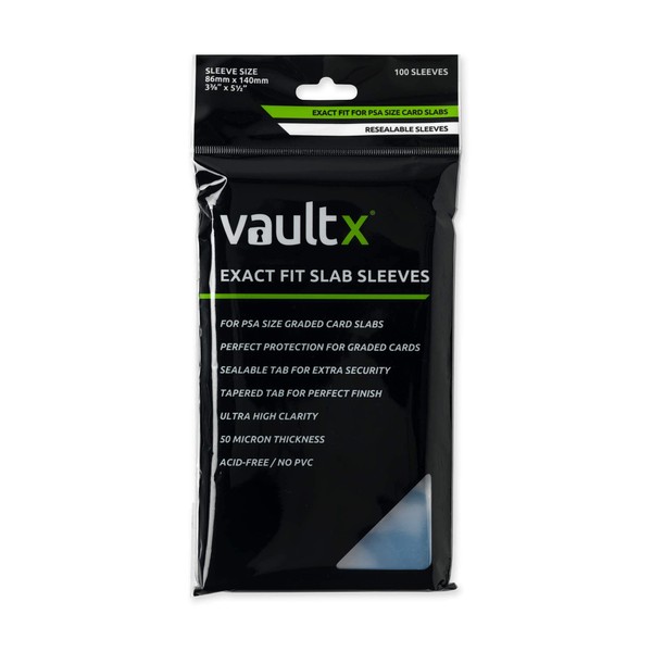 Vault X Graded Card Slab Sleeves - Exact Fit Bags for PSA, MGC, CGC, UGC, GG and Other Similar Sized 14x8.6cm Cases (100pcs)