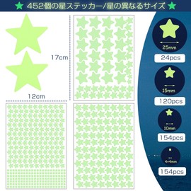 Luminous Stickers, Luminous Stickers, Stars Wall Stickers, Glow in the Dark Stars, Glow Stickers, Bedroom Kindergarten Room Decor, DIY, Various Sizes of Glow Stars, Birthday Party Decoration, Romantic